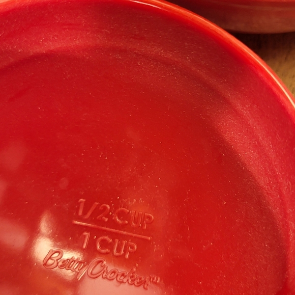 Food Prep Nesting Bowls With Measurements 1/8 Cup To 2 cup Red Melamine Set Of 5 - Picture 7 of 9